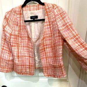 Talbots Tweed Blazer, Salmon &Coral colors, Size 2